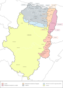 Dialectos del aragonés