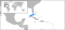 Mapa de localización que muestra el área del Estrecho de Florida