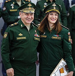 Isinbáyeva recibiendo un rango militar