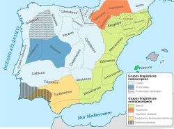 Mapa de los asentamientos íberos en la península ibérica