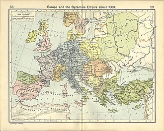 Mapa de Europa tras el reinado de Otón