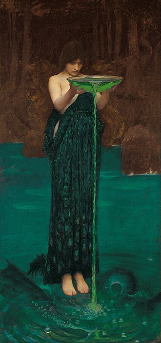 Circe y Escila en la obra de Waterhouse Circe Invidiosa 1892
