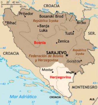 Representación de la región de Bosnia
