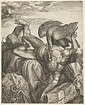 Grabado de Ticio por Cornelis Cort según Tiziano