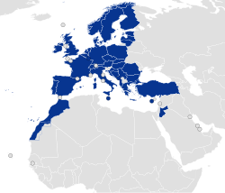 Mapa esquemático de destinos operados por Ryanair en Europa