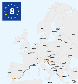 Detalle cartográfico de los tramos de la ruta ciclista
