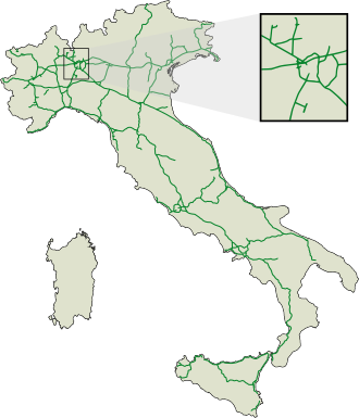 Mapa de las autopistas italianas