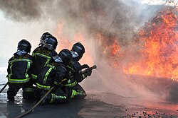 Formación de los nuevos bomberos de Barcelona en Can Padró en 2010