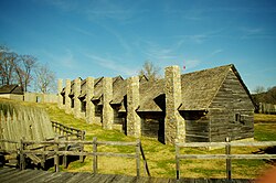 Reconstrucción de Fort Loudon, el primer asentamiento británico en territorio del actual Tennessee