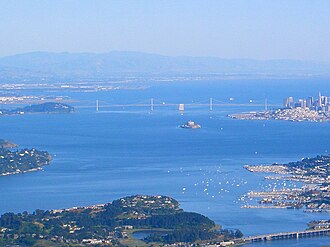 Vista panorámica de la Bahía de San Francisco desde el Condado de Marin