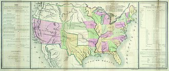 Mapa de los Estados Unidos después del Tratado de Guadalupe Hidalgo