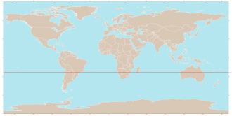 Trópico de Capricornio representado como una línea roja alrededor de la Tierra.