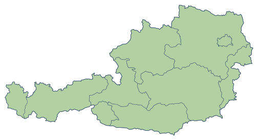 Mapa general de Austria y sus estados federados