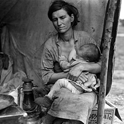 Fotografía icónica de la Gran Depresión por Dorothea Lange en 1936