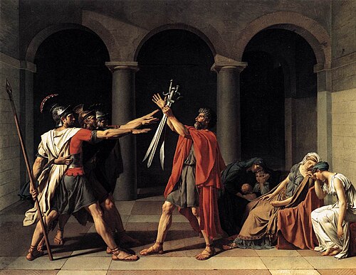 Juramento de los Horacios de Jacques Louis David.