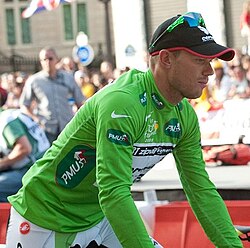 Thor Hushovd con el maillot verde