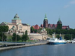 Vista del río Óder en Szczecin, Polonia.