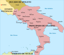 Extensión máxima del Principado de Salerno