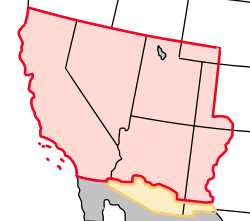 Mapa de los territorios mexicanos cedidos a los Estados Unidos según el Tratado de Guadalupe Hidalgo