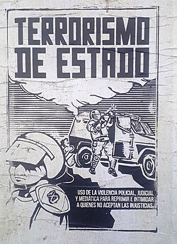 Cartel de protesta en Chile