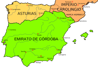 Mapa de la marca hispánica del Imperio carolingio en el año 814