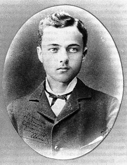 Retrato fotográfico de Spyridon Samaras alrededor de 1877.