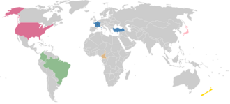 Ilustración de los equipos participantes de la Copa FIFA Confederaciones 2003