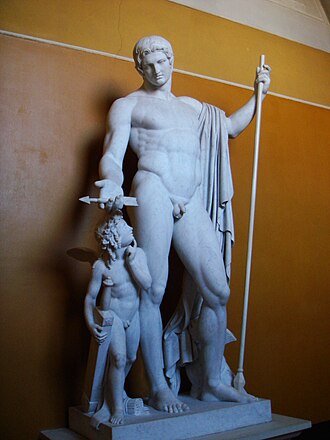 Escultura clásica de Marte y Cupido creada por Bertel Thorvaldsen.
