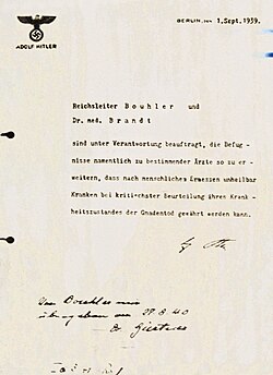 Documento de autorización del programa Aktion T4