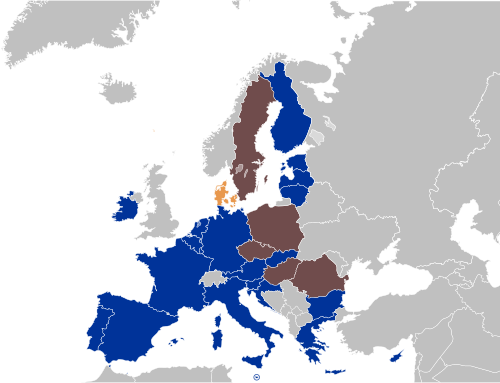 Representación gráfica de los países miembros integrados en el MTC II de la Unión Europea.