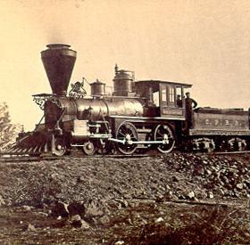 Locomotora de vapor del siglo XIX