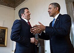 Renzi y Barack Obama en Roma