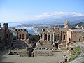 Detalle del teatro greco-romano de Taormina