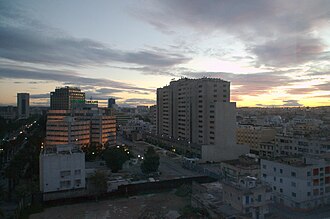 Vista panorámica de Túnez durante la puesta de sol