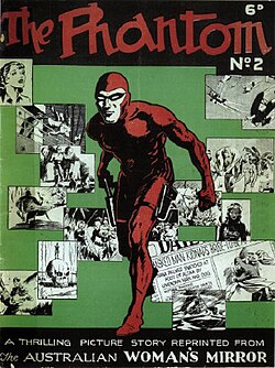 Portada de una reedición de The Australian Woman's Mirror mostrando al personaje clásico de historietas.