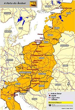 Mapa conceptual que representa la Ruta del ámbar