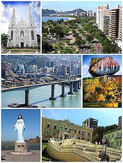 Vista aérea de la infraestructura portuaria de Vitória