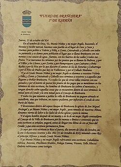 La carta puebla de Brañosera, otorgada en el año 824.