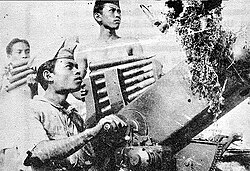 Entrenamiento de personal del ejército indonesio en Subang, 1947.