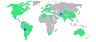 Mapa histórico de los países participantes en Berlín 1936
