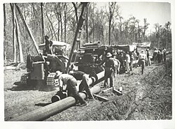 Construcción de un gasoducto en Argentina en 1960