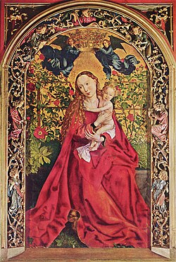 Virgen del rosal, 1473, iglesia de los dominicos, Colmar.