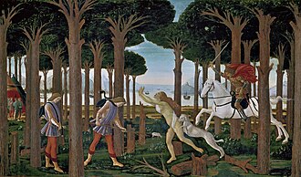 Ilustración de Botticelli basada en una historia del Decamerón