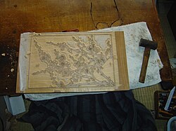 Grabado de los bloques de madera