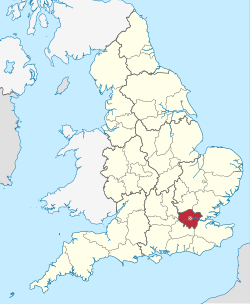 Mapa de localización del Gran Londres dentro de Inglaterra