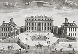 Diseño original de Buckingham House por William Winde hacia 1710