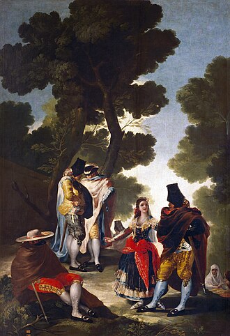 El paseo de Andalucía o La maja y los embozados, obra pintada por Goya en 1777.
