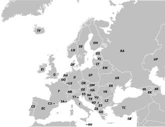 Prefijos de matrícula aeronáutica en Europa