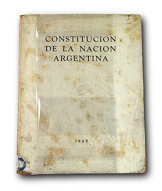 Ejemplar de la Constitución de 1949 en el Museo del Bicentenario