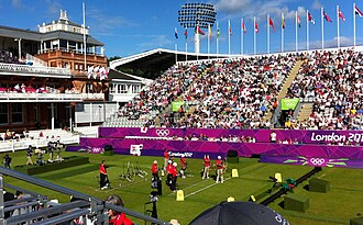 Campo de tiro con arco en el Lord's Cricket Ground durante los Juegos Olímpicos de Londres 2012